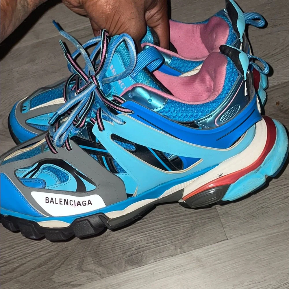 Balenciaga Blue and Gray Men's Sneakers - Picture 4 of 5